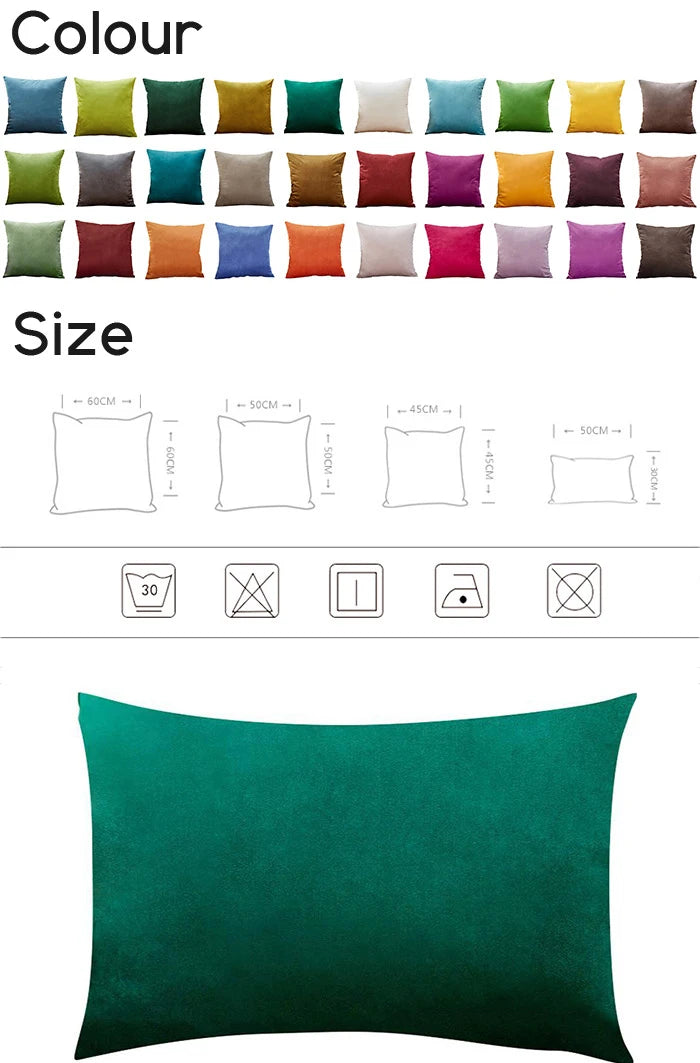 Emerald Green Velvet Cushion Covers Pillowcases 30X50 40X40 45x45 50X50 Nordic Home Decor Pillows Cover for Sofa Cushions