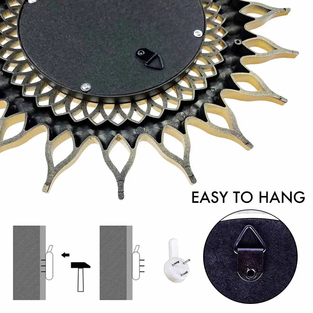 Sunburst Wall Mirror - Round Decorative Gold or Silver - Boho Decor