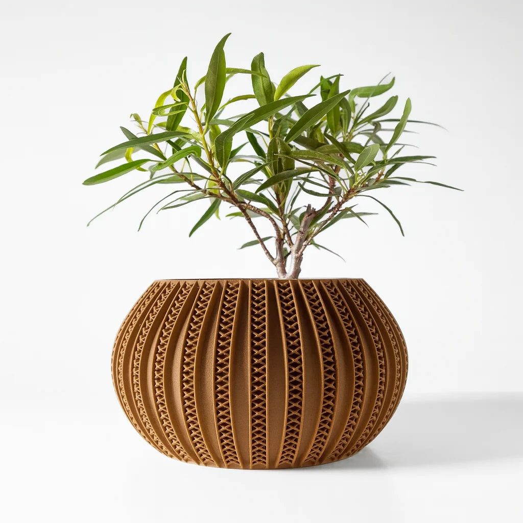 3D Printed Geometric Planter - Biodegradable PLA Desktop Pot