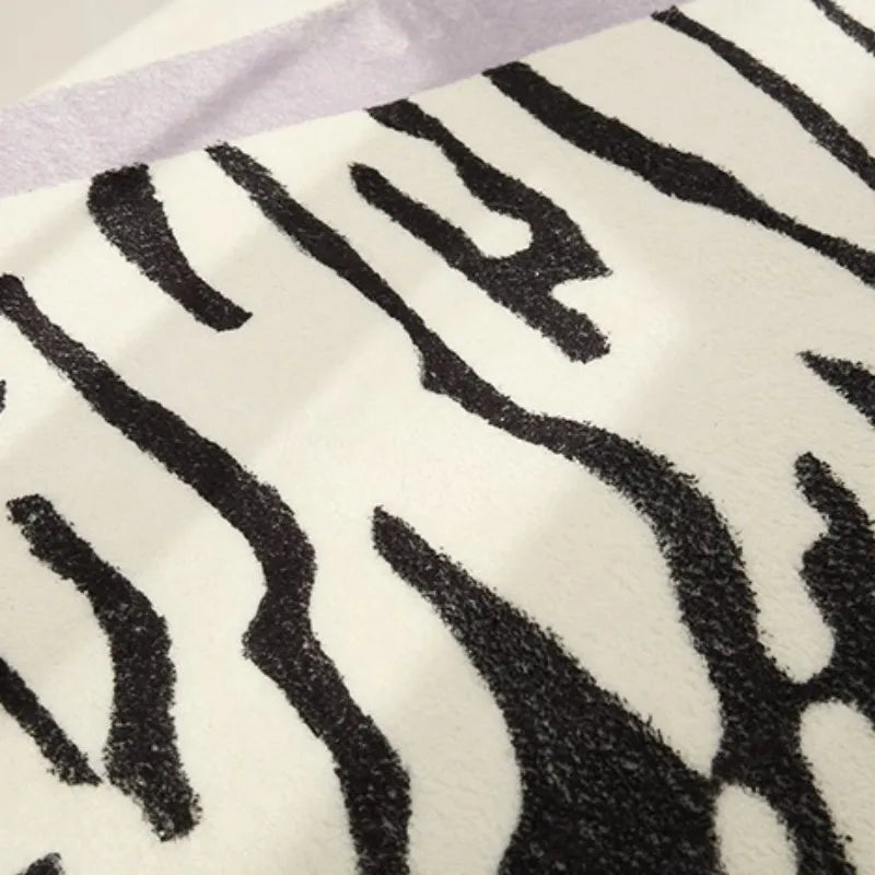 Irregular Faux Cowhide Area Rug - Plush Anti-Slip Mat