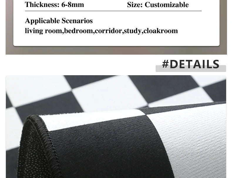 Semicircular Entrance Mat - Marble Texture Anti-Slip Door Rug