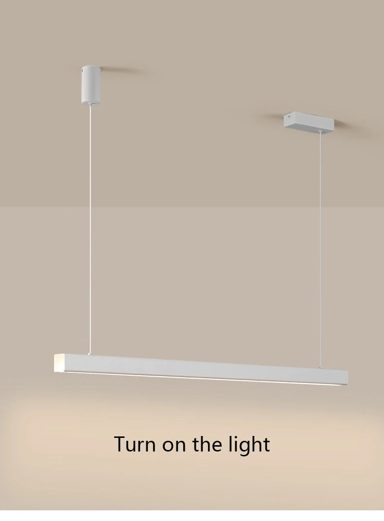 LED Linear Chandelier: Modern Minimalist Pendant Light for Dining Room & Kitchen Island