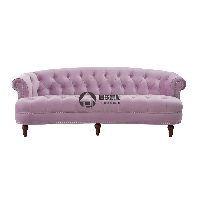 Velvet Sofa 3-Seat: Luxurious Upholstered Couch for Living Room, Hotel & Apartment