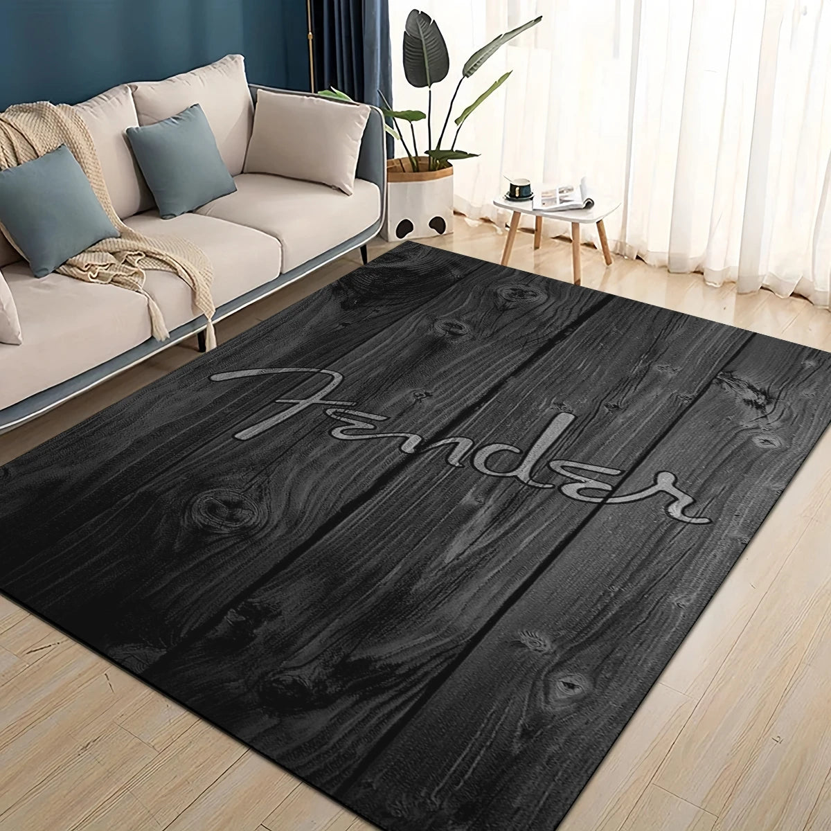 3D Retro Fender logo Guitar Instruments Music Carpet Rug for Living Room Bedroom Home Sofa Decoration,kids Non-slip Floor Mat