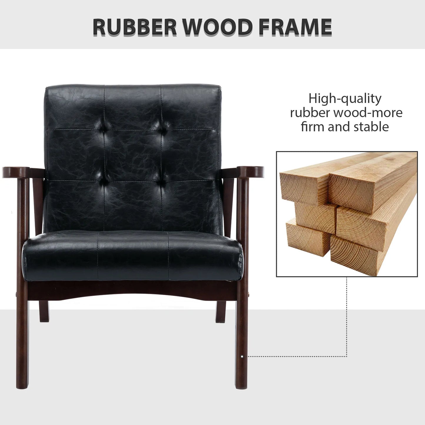 EBELLO PU Leather Reading Armchair Corner Chairs Accent Chair for Living Room Bedroom