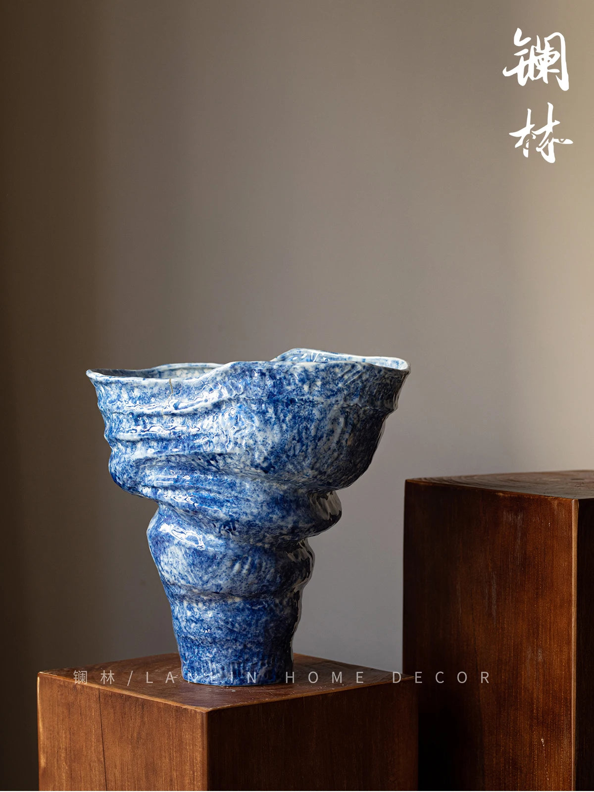 Wabi Sabi Handmade Ceramic Vase  Jingdezhen SeashellShaped Zen Decor Sculptural Art Pot for Home & Hotel Decor