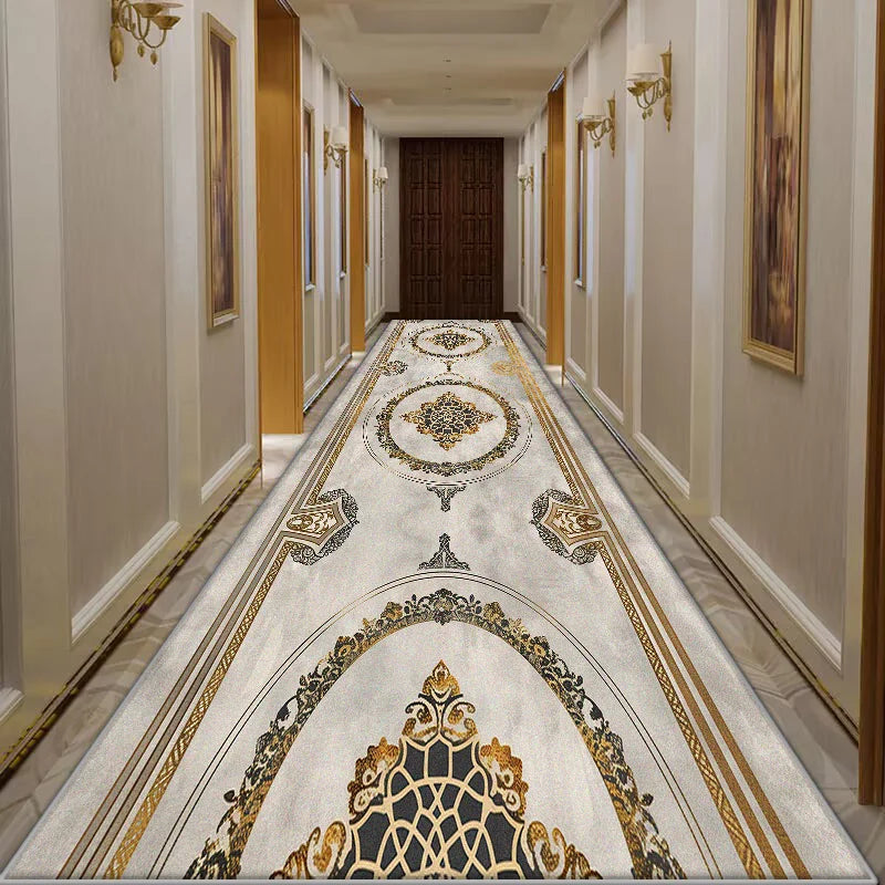 Modern Luxury Hall Runner Decoration Bedroom Washable Hall Carpet Chinese Style Doorway Rug Doorway Lobby Non-slip Mat Stairs