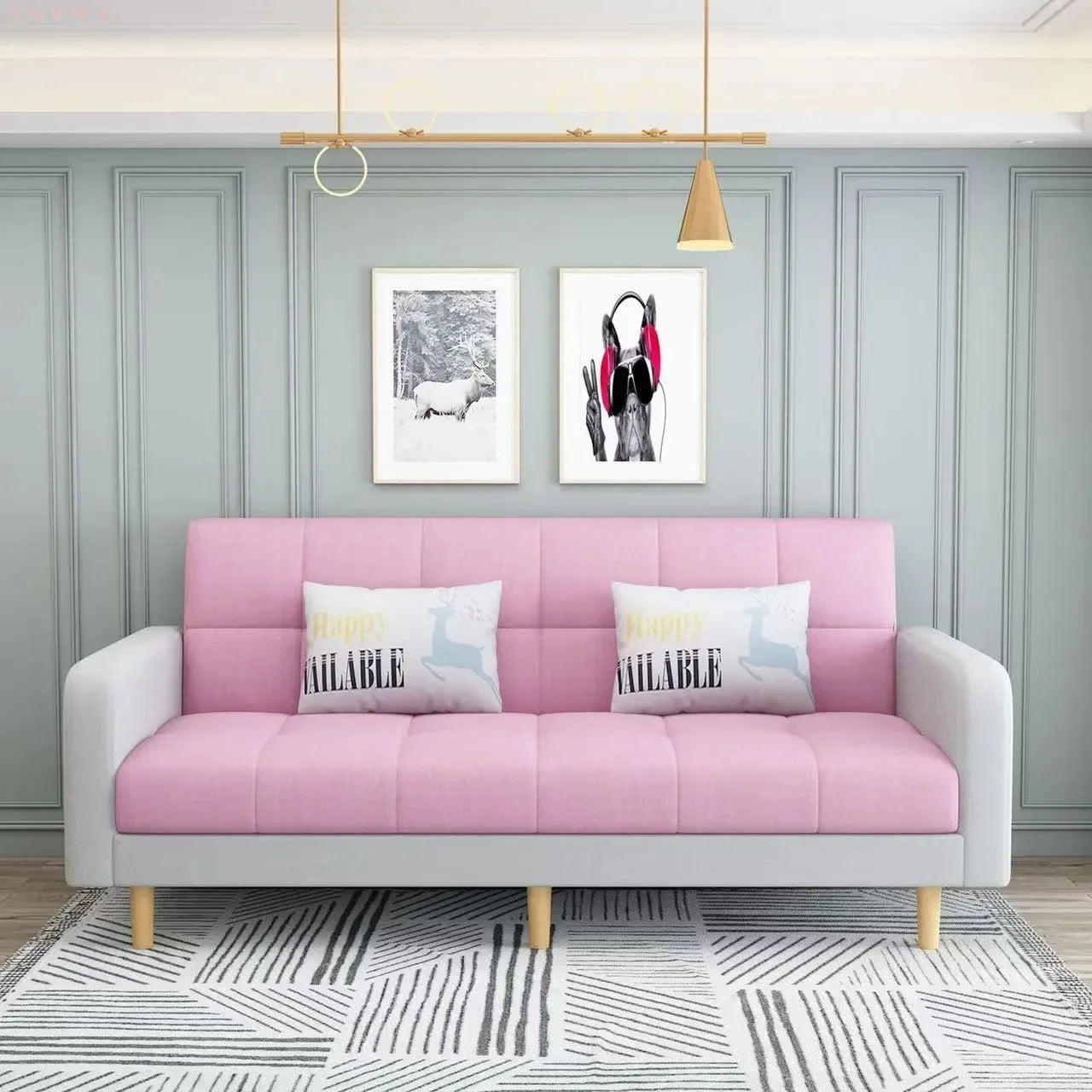 Sofa living room Small apartment rental room Folding sofa bed Single double bedroom Simple modern apartment Fabric sofa