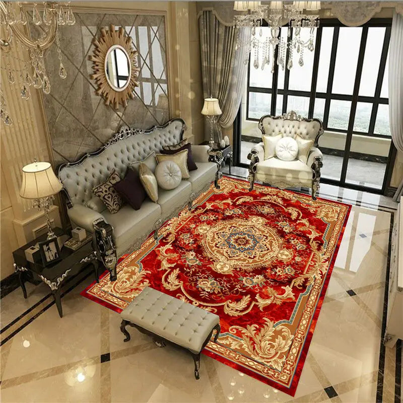Traditional Floral Medallion Rug – Ornate Persian-Style Carpet for Living Room