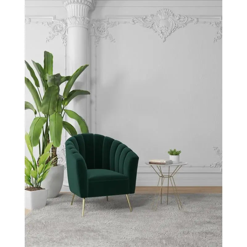 Green Velvet Accent Armchair - Stylish and Comfortable Living Room Furniture