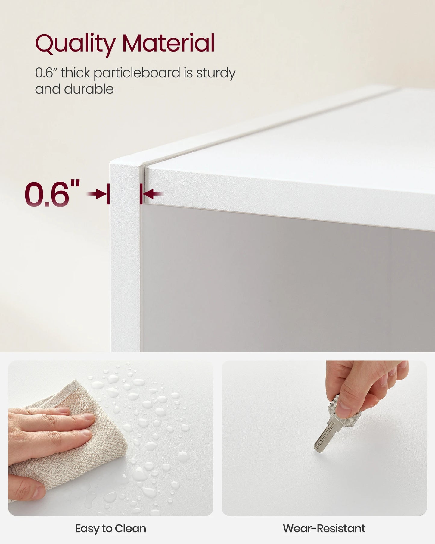 3-Tier Bookshelf - Compact Open Storage Shelving Unit