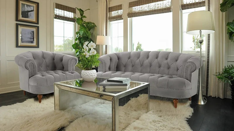 Velvet Sofa 3-Seat: Luxurious Upholstered Couch for Living Room, Hotel & Apartment