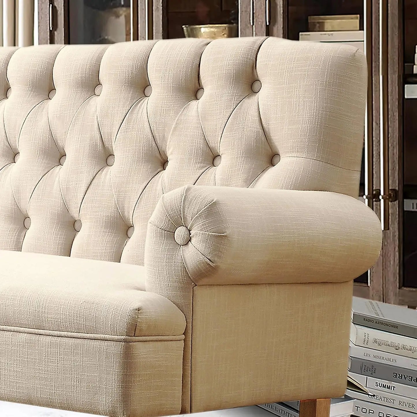 Rosevera Celino Loveseat - Sofa for Living Room, Couch in a Box, Love Seat Furniture, Linen, Beige