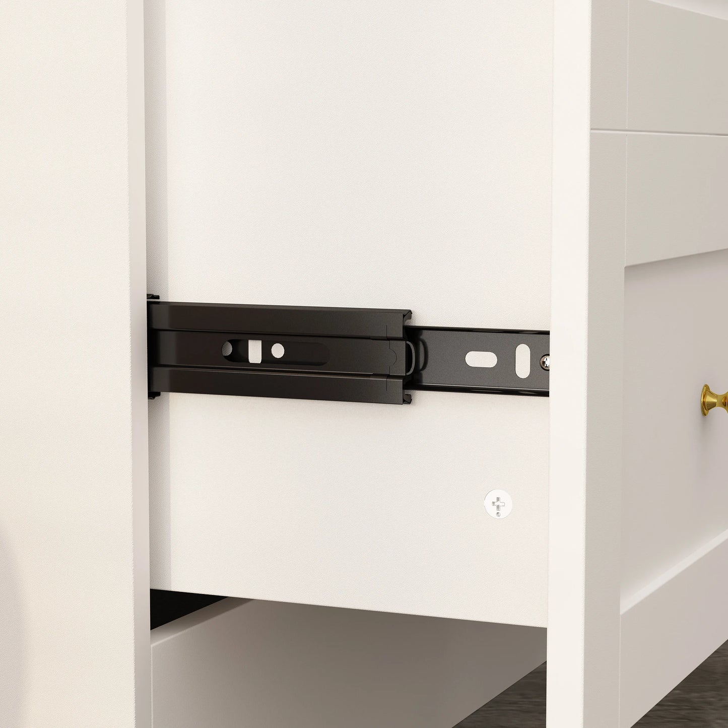 White Armoire with Shelves & 6 Drawers, Wardrobe Cabinet with Hanging Rod