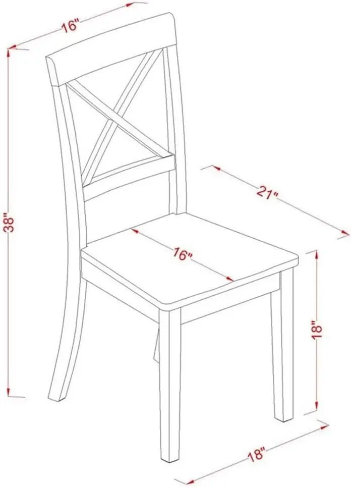 Modern Cross Back Dining Chairs, Set of 2 in Black with Solid Wood Seat for Elegant Home Decor