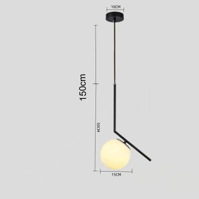Nordic Glass Ball Pendant Lights Brass Black Hanging Lamp Modern Living Room Dining Bedroom Decor Ceiling Lighting Fixture House