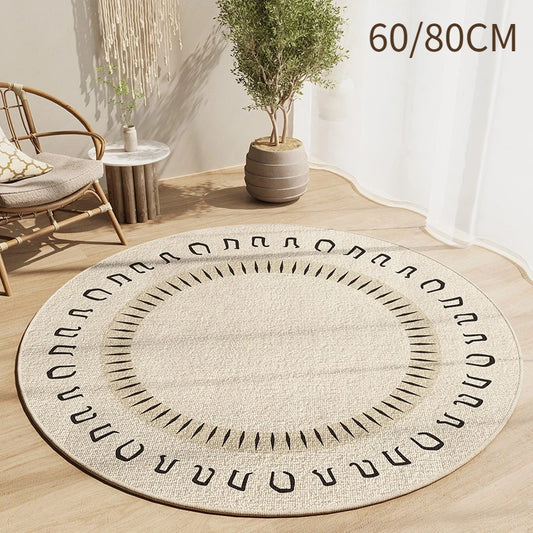 60/80CM Modern Round Faux Wool Area Rug Soft Living Room Bedroom Carpet Home Decor Floor Mat Carpet Sofa Computer Chair Foot Pad