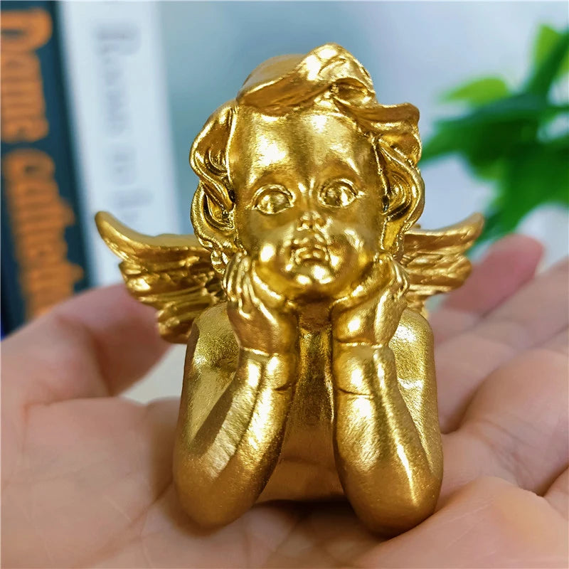 Golden Angel Fairy Figurines - Resin Prayer Statue | Wedding & Home Decor