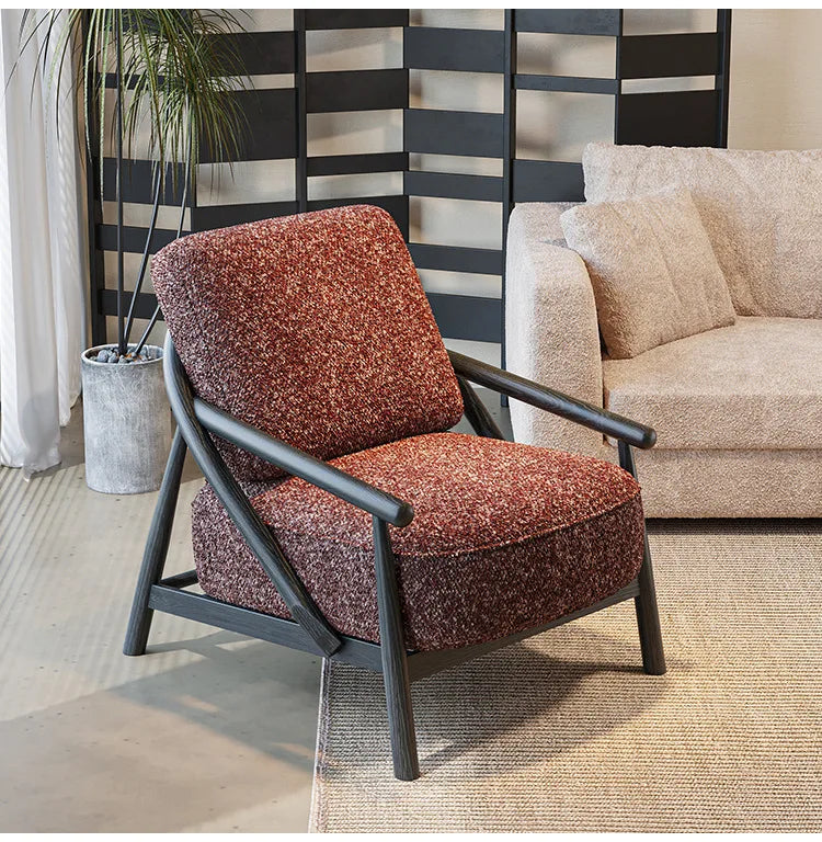 Vintage Piaget Single Sofa Chair Medieval Simple Burgundy Leisure Armchair