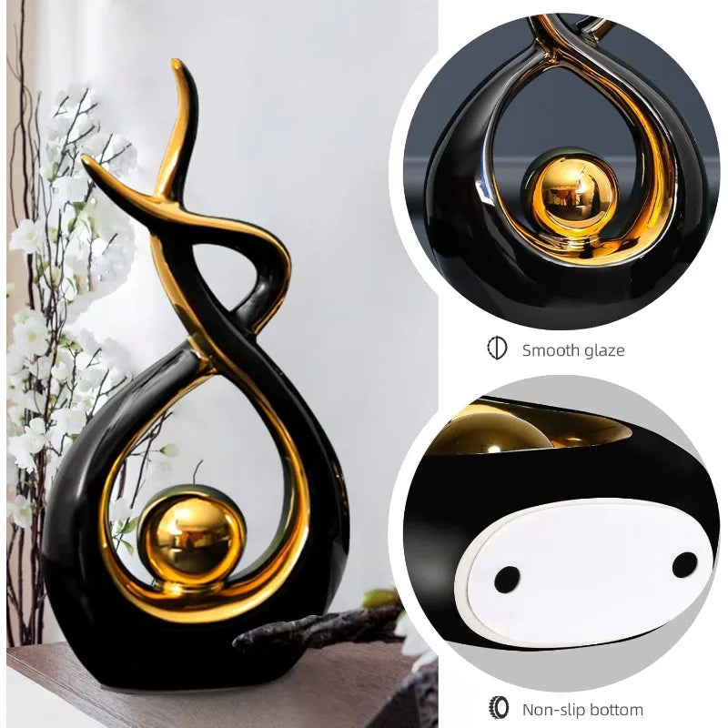 Modern Abstract Art Ceramic Statue Sculpture Home Decoration Living Room Dining Room Ornaments for Office Table Hopeful Flame
