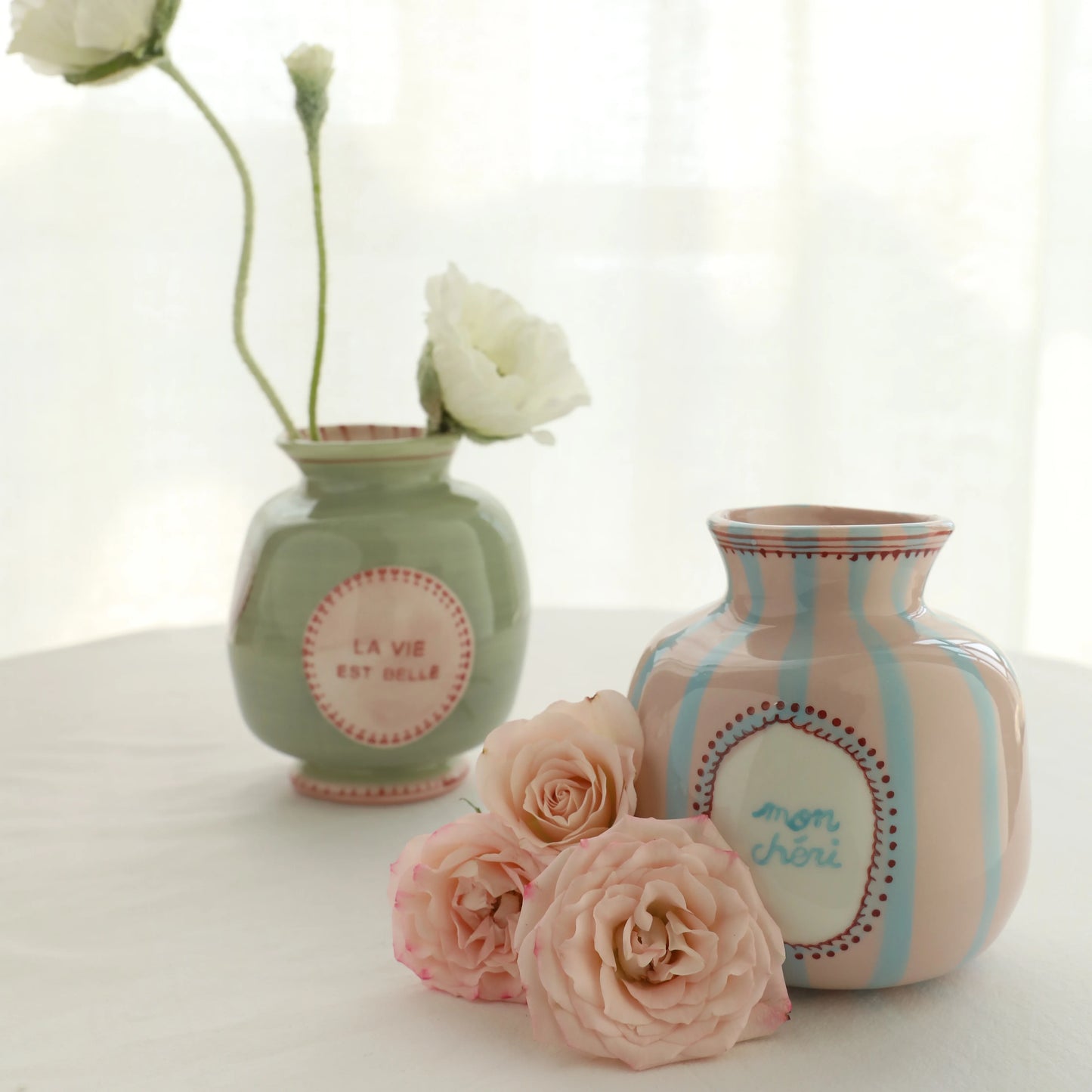 Candy Color Ceramic Bud Vase - Small Decorative Flower Vase