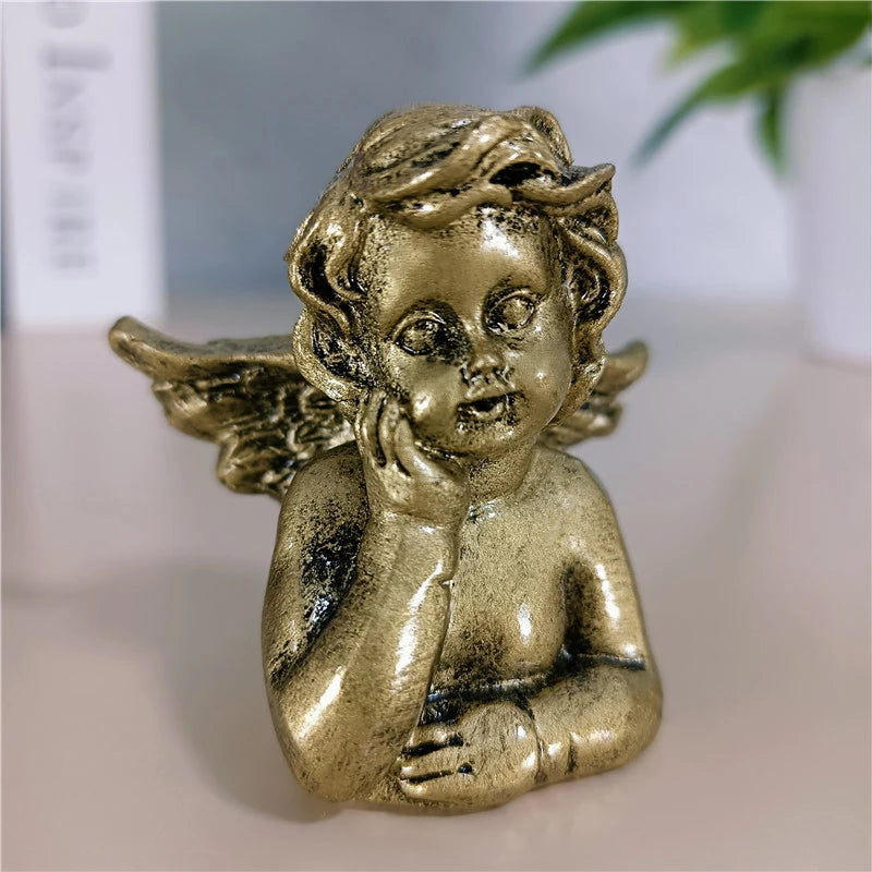 Golden Angel Fairy Figurines - Resin Prayer Statue | Wedding & Home Decor