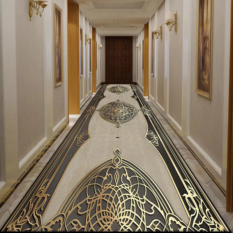 Modern Luxury Hall Runner Decoration Bedroom Washable Hall Carpet Chinese Style Doorway Rug Doorway Lobby Non-slip Mat Stairs