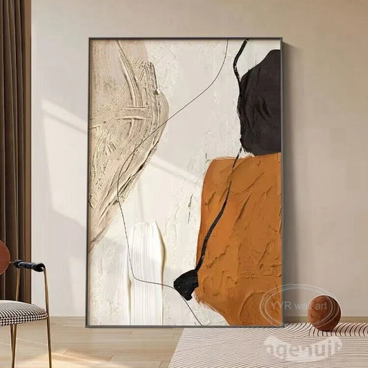 Nordic Modern Abstract Color Matching Thick Oil Handmade Oil Painting  For Home Decoration Bedroom Dining Room Living Room Mural