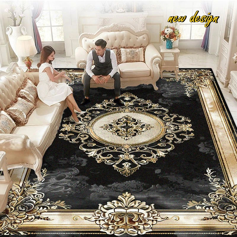 Traditional Floral Medallion Rug – Ornate Persian-Style Carpet for Living Room