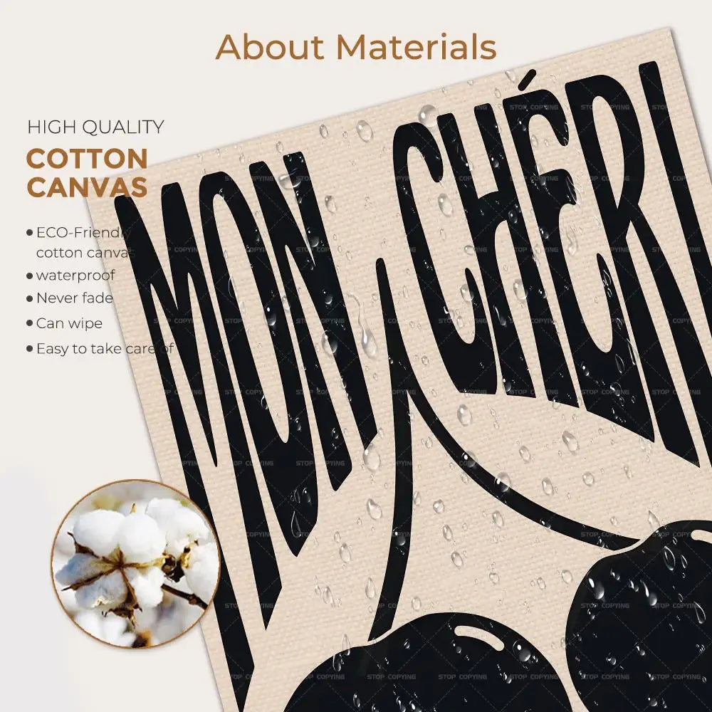 Retro Mon Cheri Canvas Wall Art Painting Poster for Living Bedroom ,Hallway etc