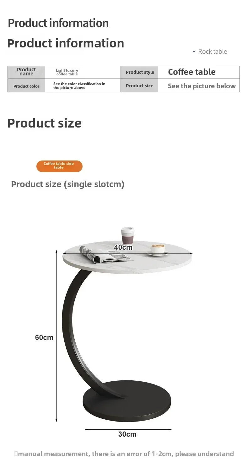 Designer Luxury Coffee Tables Gold Breakfast Minimalist Round Side Table Lounge Space Saving Mesa Auxiliar Living Room Furniture