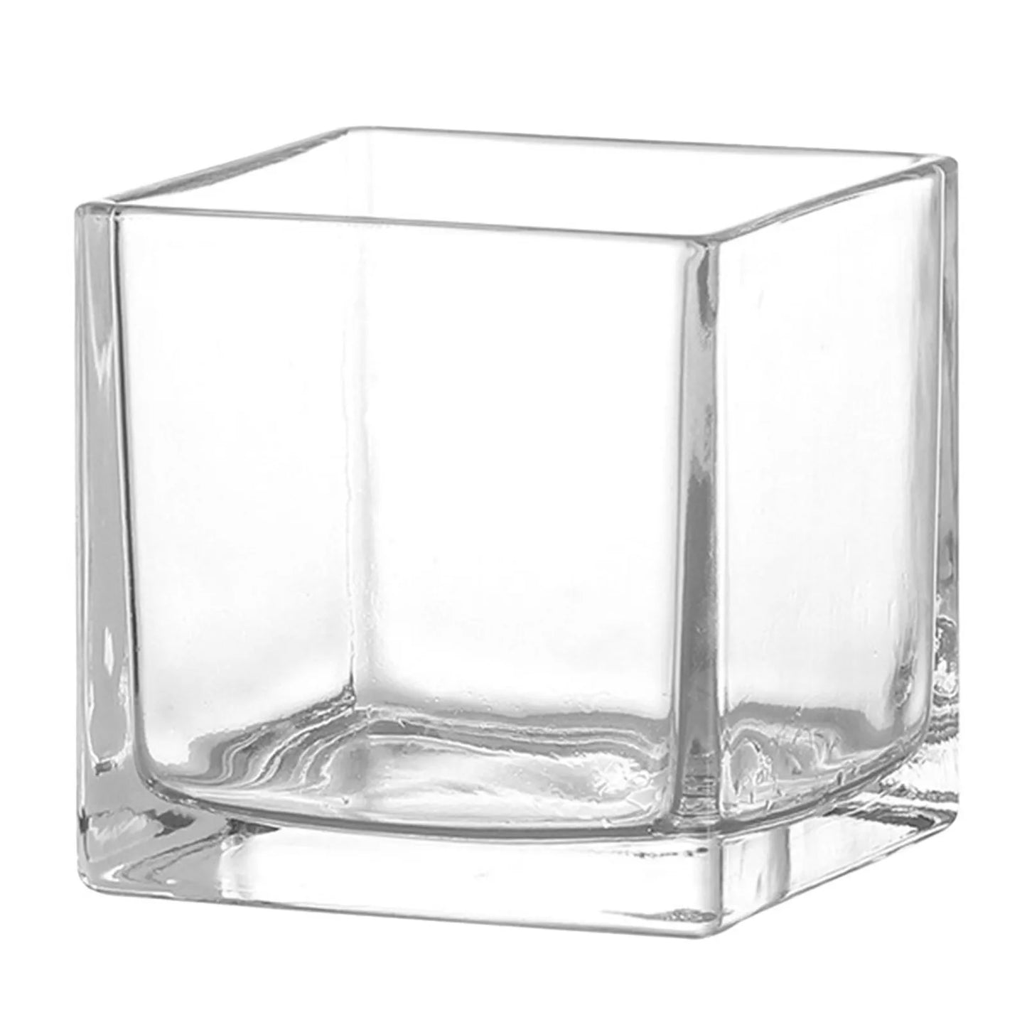 Clear Cube Square Glass Vase Hydroponic Modern Flower Vase Planter 10x10cm Home Office Desktop Decor Hydroponic Plant Bottle