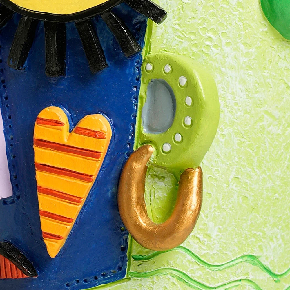 2025 New Creative Human Face Head Mask Sculpture Vase Art Resin Half-Length Portrait Flower Recording Ornament Desktop Ornaments