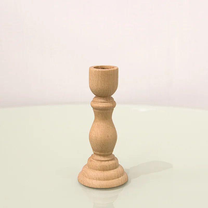 Solid Wooden Travel Menorah - Handcrafted Jewish Candle Holder for Shabbat, Wedding Decor & Ritual Candlesticks (1-Piece Set)