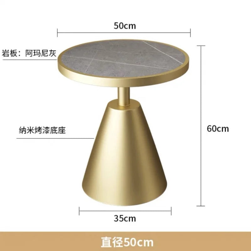 High Quality Golden Stainless Steel Round Small Side Coffee Table for Cafe Living Room