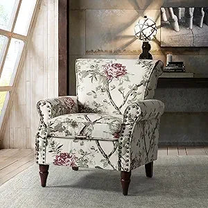 Elegant Wingback Accent Chair, with Wood Legs and Removable Cushion
