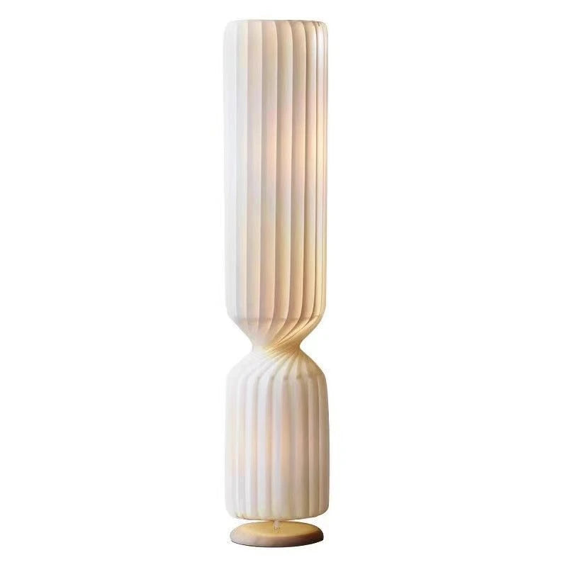 Floor Lamp: Sculptural Fluted Design in White - Modern Statement Lighting