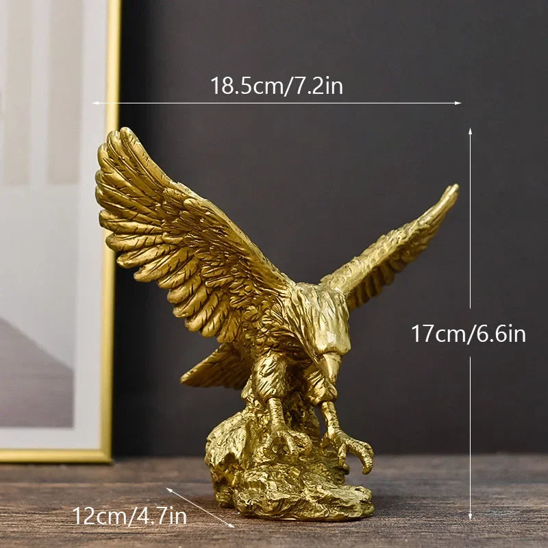 Golden Eagle Statue - Resin Sculpture | Modern Home Office Decor