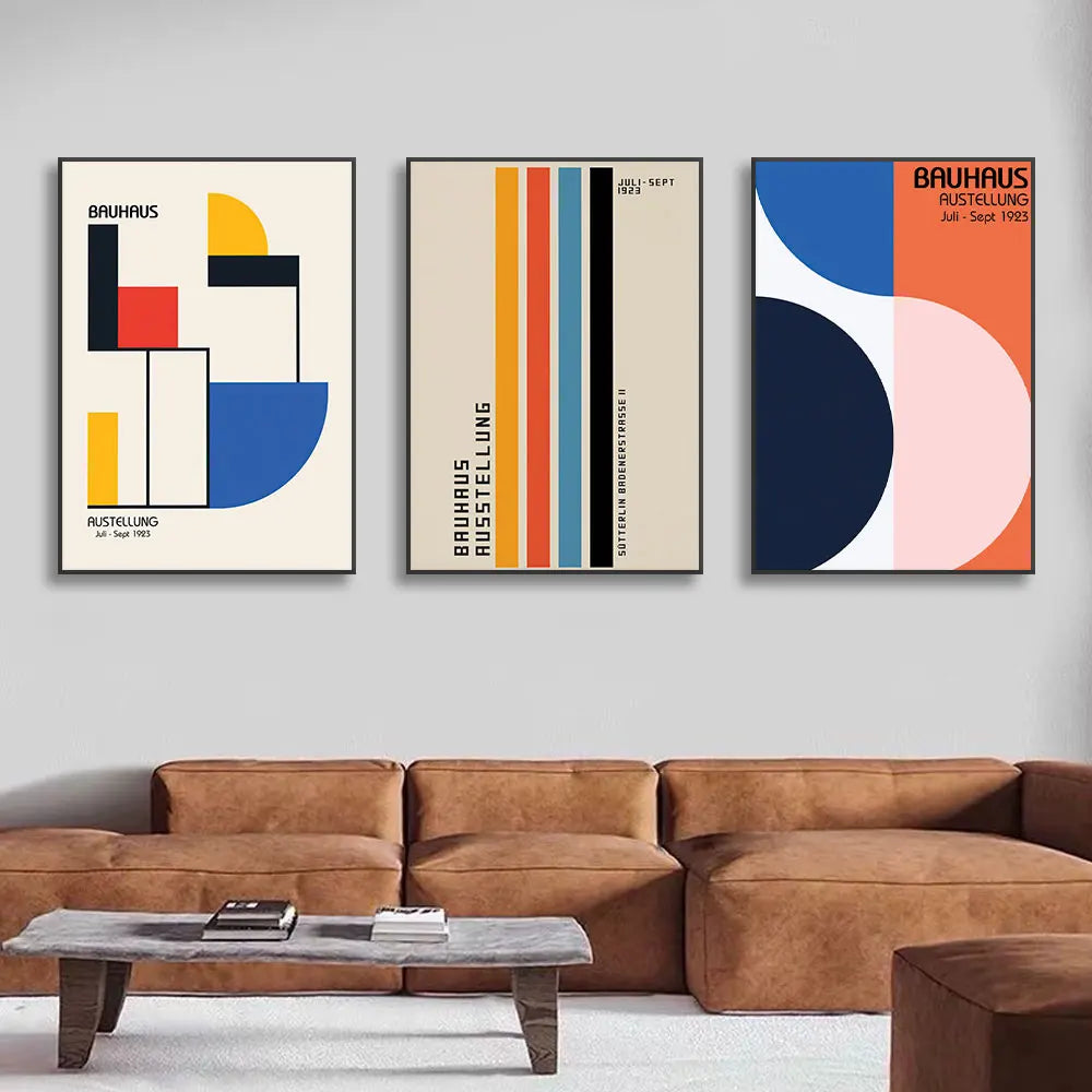 Bauhaus Geometry ,Mondrian Gallery Wall Pop Art ,Canvas Painting - Nordic Posters And Prints Wall Pictures For Living Room Decor