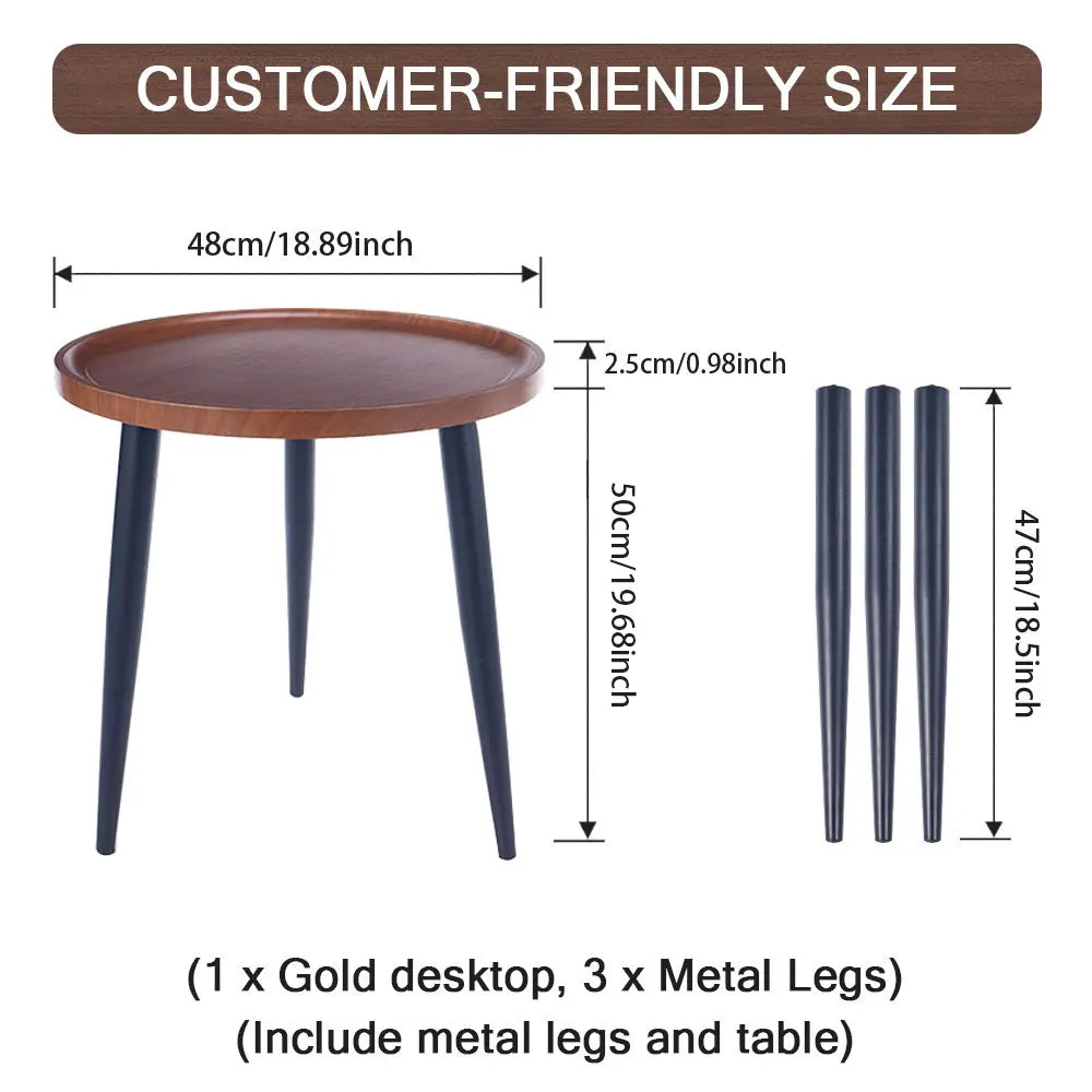 Round Coffee Table, Small Nesting Coffee Table, Mid Century Modern Coffee Table and End Table Sets Wood, Easy