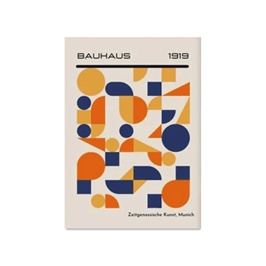 Mid Century Modern, Bauhaus Style  Abstract Geometric Posters Wall Art, Canvas Painting Prints Pictures Gallery Living Room Interior Home