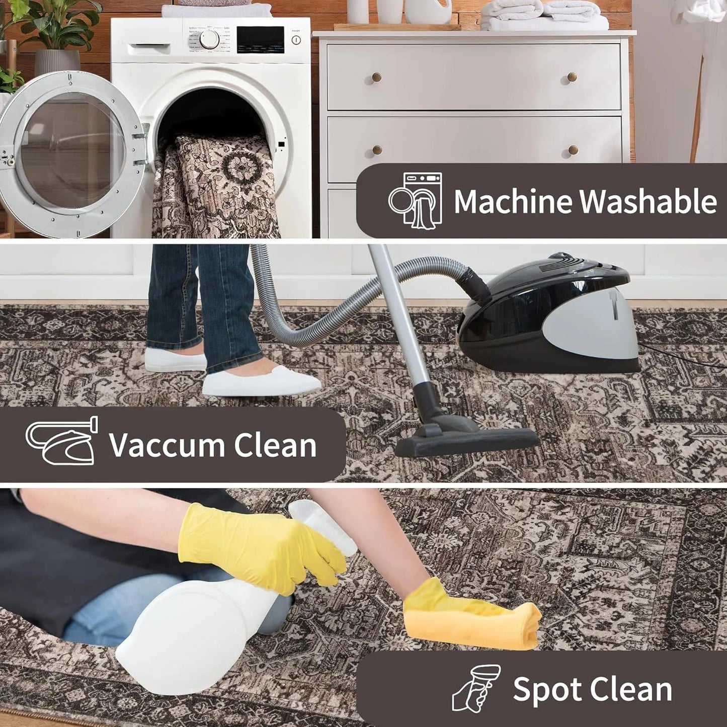 Vintage Persian Rug - Faux Cashmere Area Carpet