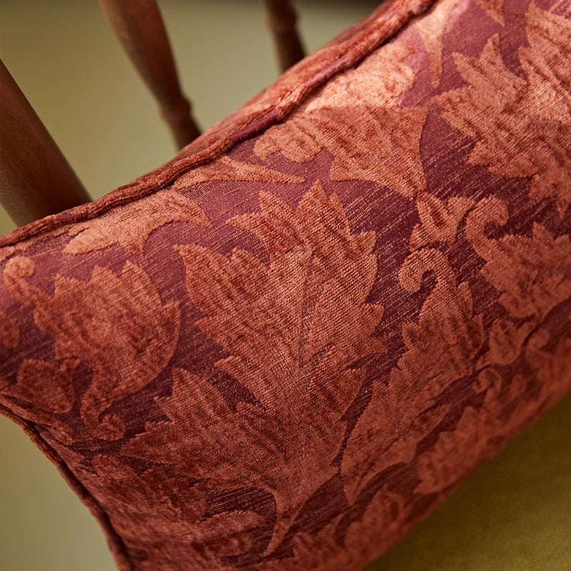 Burgundy Red Pillows Retro Flora Cushion Case Luxury European 30x50 Decorative Pillow Cover For Sofa Chair Home Decorations