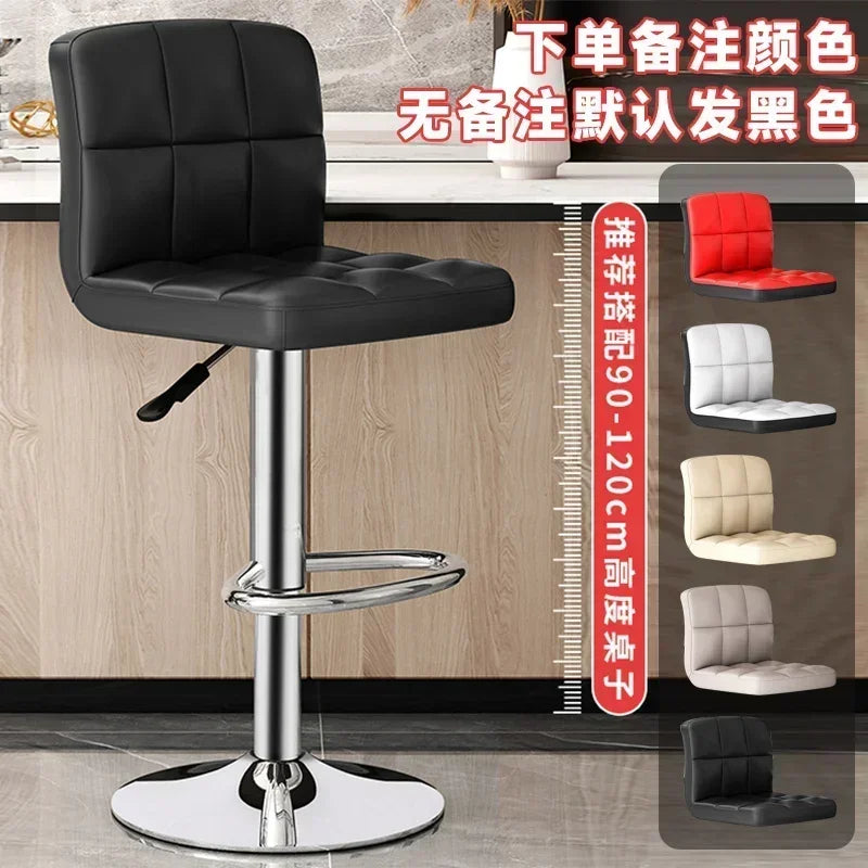 Upholstered Bar Stools 24-Inch Counter Height Stools Modern Kitchen Chairs with Metal Base PU Leather Stools