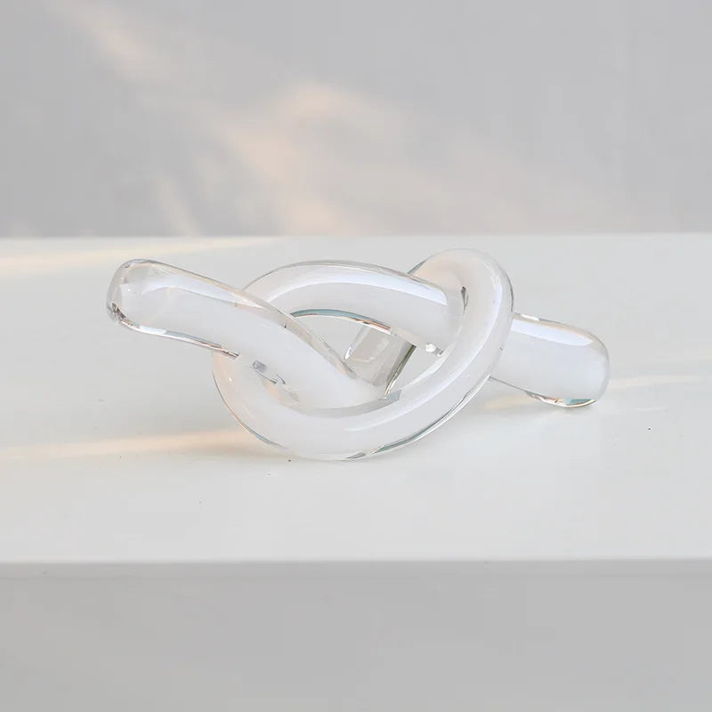 Geometric Glass Sculpture - Hollow Knot Design | Home Decor
