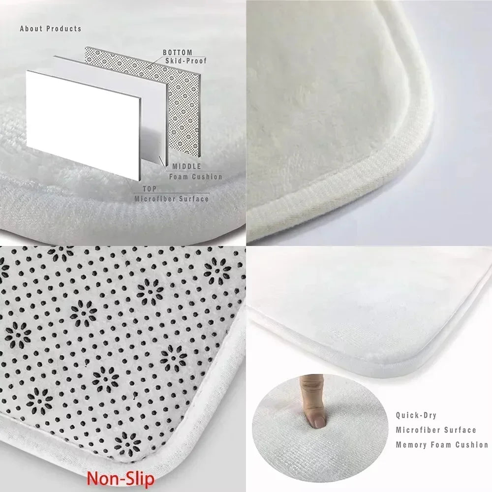 Minimalist Round Rug - Modern Geometric Black Border Carpet