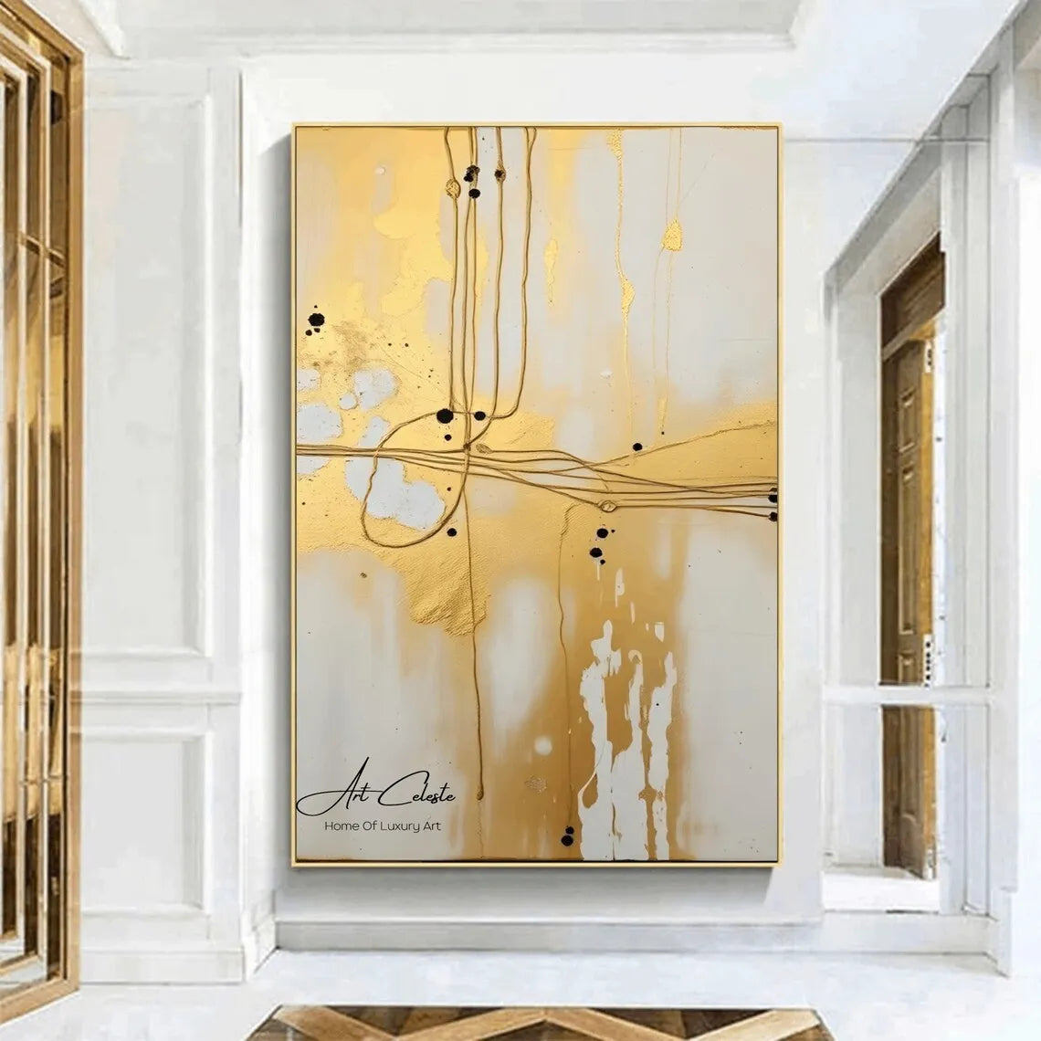 Large Modern White Textured Wall Art Painting Abstract Canvas Wall Orange Painting Handmade painting for Home Bedroom Wall Decor