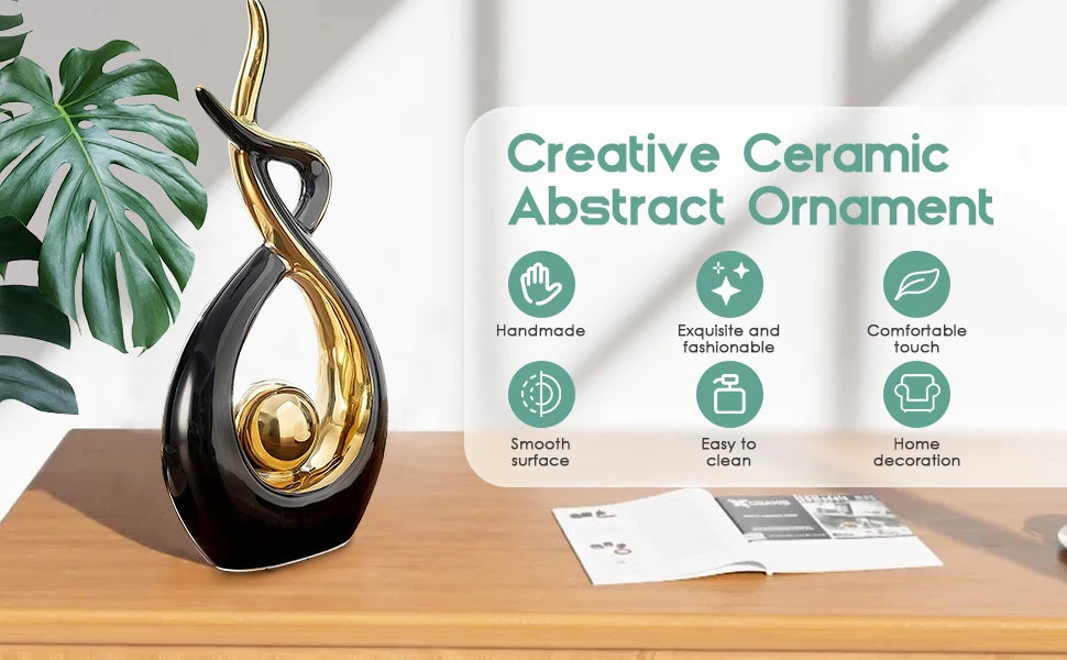 Modern Abstract Art Ceramic Statue Sculpture Home Decoration Living Room Dining Room Ornaments for Office Table Hopeful Flame