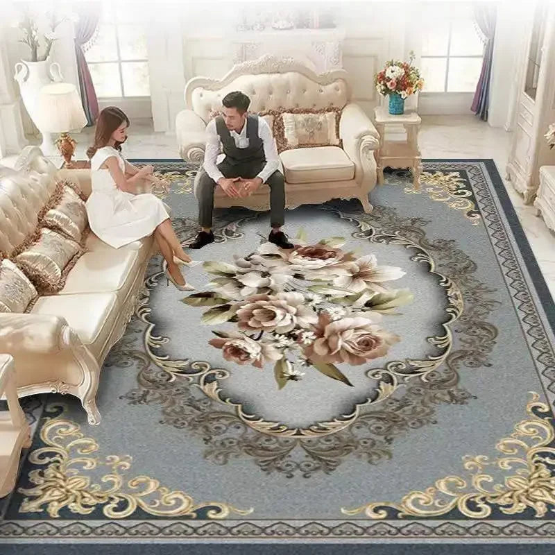 Traditional Floral Medallion Rug – Ornate Persian-Style Carpet for Living Room