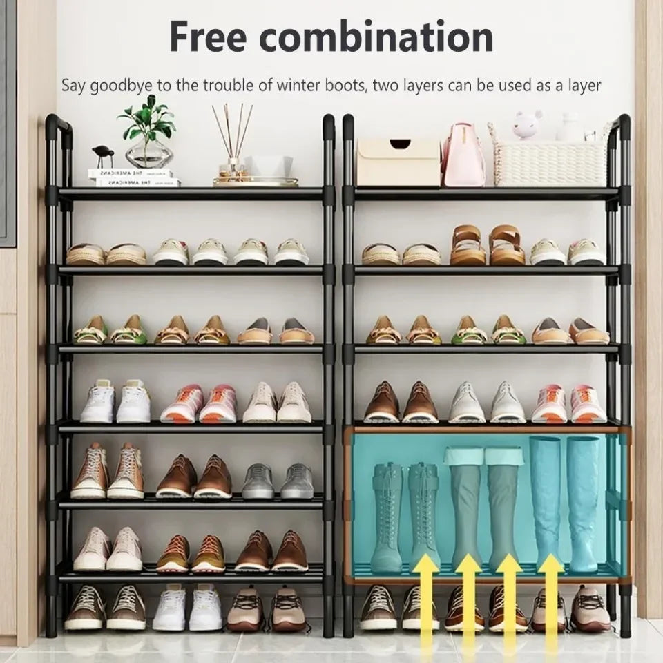 10-Tier Shoe Storage Cabinet - Multi-Layer Standing Rack